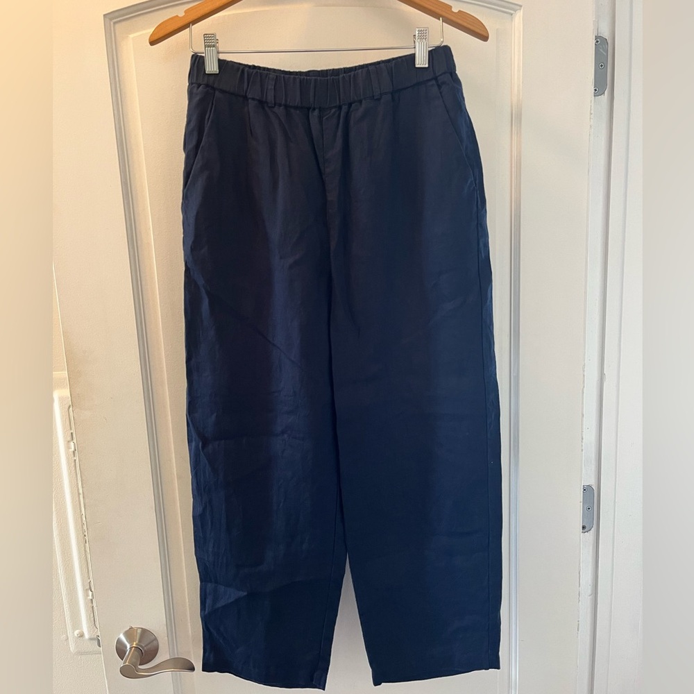 Quince 100% European Linen Pants - Navy Blue - Size Small